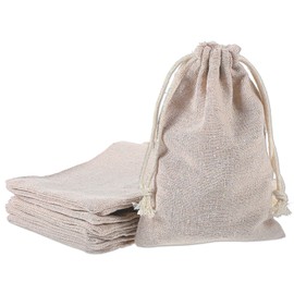 Pack of 10 Cotton Bags Natural Bags Small Cotton Bags with Drawstring Fabric Bag Small Jute Bag Small Gift Bag Fabric for DIY Souvenir Children's Birthday Wedding Party, apricot