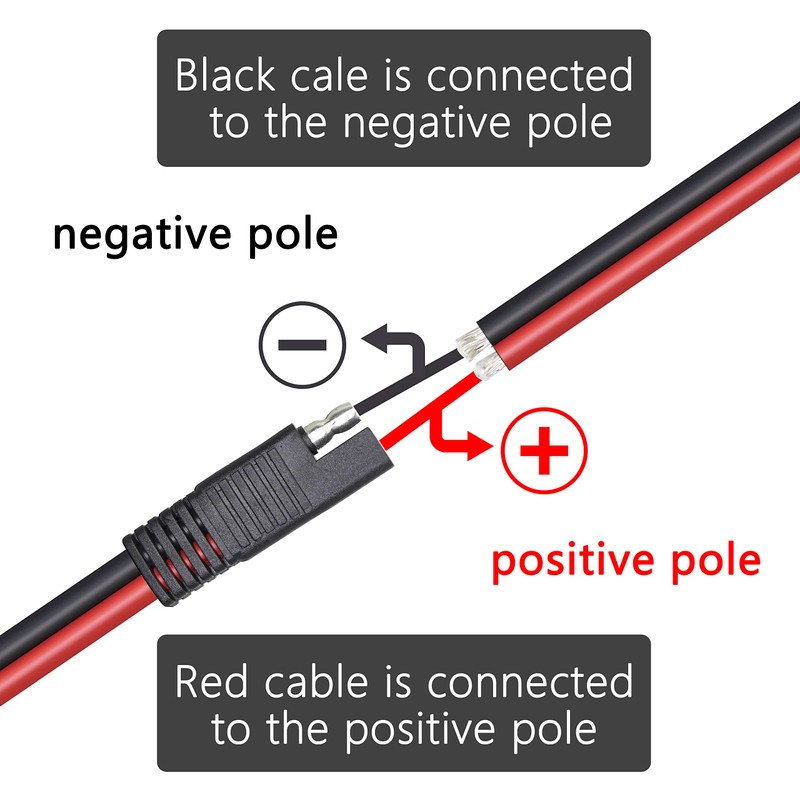CERRXIAN SAE 10 AWG DC 50cm 2 Pin Quick Disconnect