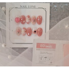 Handmade Nail Tips Pink Peach - I agree to the required reading (exchange, refund, shipping) / 수제 네일팁 핑크피치해 - 필독사항(교환환불,발송)동의합니다