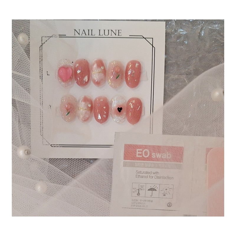 Handmade Nail Tips Pink Peach - I agree to the
