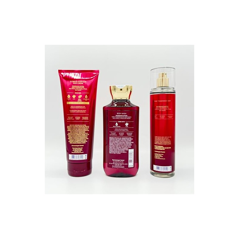 Forever Red 3-Piece Bath Bundle | Ultimate Hydration Body Cream,