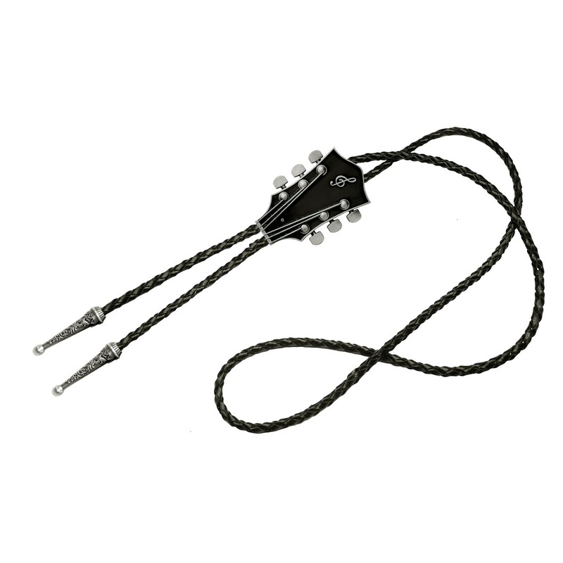 Moranse Bolo Tie With Guitar Music Lover Design Cowboy and