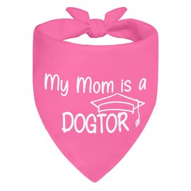 ZBBFSCSB My Mom is A Dogtor Pink Dog Bandana, Graduation Gifts for Medical Student, Funny Cute Appreciation Gifts for Doctor Nurse Veterinarian, Christmas Birthday Gifts for Dog Mom