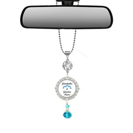 Handmade Bling Assorted Mirror Car Charm Hanger Dream Catcher Ornament with Adjustable Chain (Grandmother-Grandson)