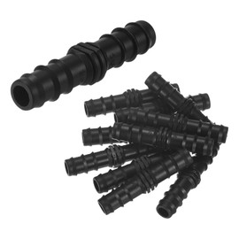 M METERXITY 10-Pack Drip Irrigation Barbed Fittings, for 3/8 Inch Tubing Connector Plastic Coupling Irrigation Parts for Garden/Greenhouse/Aquarium/Flower Pot, Drip Pipe Accessories