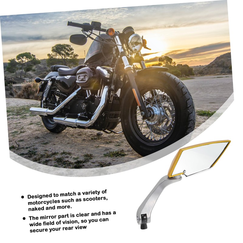 iplusmile 1pair Motorcycle Rearview Mirrors Handlebar for Safe Riding Compatible