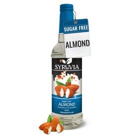 Syruvia Sugar Free Coffee Syrup, Almond Flavored Syrup for Drinks, Lattes, and Desserts – 25.4 fl oz