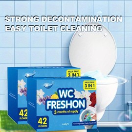 6 Pack Toilet Gel Stamp, 72 Stamps 6 Kinds Of Scent Toilet Bowl Cleaner Gel, Long-Lasting Flowers Shaped Bathroom Freshener, Keeps Toilet Fresh Fragrant and Clean Household Scented