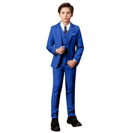 Boihedy Traje de esmoquin para niños, Ropa de Niño para Boda Formal, Azul Royal, 8 Años