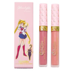 ColourPop x Sailor Moon Ultra Lip Set - High-Shine, Non-Sticky & Hydrating Pink Lip Gloss & Diffused Matte Lipstick Set with a Flexible Paddle Applicator - Moonlight (2 Count)