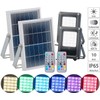 Luminea Solar Floodlight: Set of 2 Solar LED Floodlights for