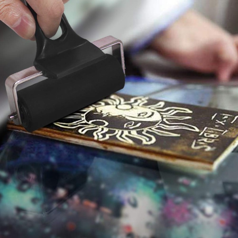 SENHAI ラバーローラーブレーヤー 2個 高耐久 グルーローラー 油絵ツール クラフト/プリント/インク/スタンプ/壁紙/アート/クラフト用 (2インチと3.15インチ)