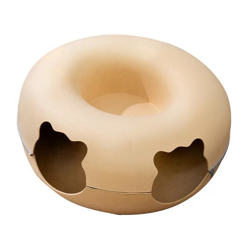 Cat Tunnel Bed with 2 Ventilated Windows Removable Washable Felt