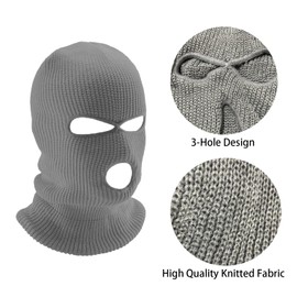 CT COTIM COYIN 3-Hole Warm Full Face Mask Cover Ski Mask Winter Balaclava Cap Knitted for Outdoor Sports, Navy Blue