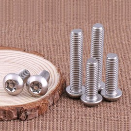 ANSIEDIO M10 Torx Socket Button Machine Screws Bolts, Stainless Steel Pan Head Screws With Core, M10×30mm,3 pcs