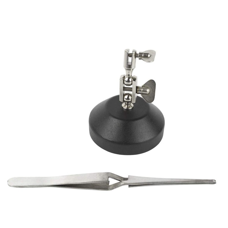 Helping Third Hand Base with Cross-Locking Tweezers Adjustable Vise for