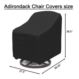 WORUO Outdoor Swivel Lounge Chair Cover 2 Pack,100% Waterproof Heavy Duty Patio Chair Covers, UV & Tear Resistant (37.5 W x 39.25 D x 38.5 H inches) patio furniture covers 2-Pack Black