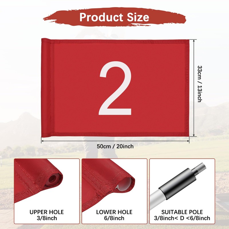 TIXIPEM Golf Flag with Tube Inserted [1pcs] - Nylon Putting