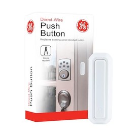 GE, White, Direct Push, Replace Existing Doorbell Button, Wiring Needed, 25443
