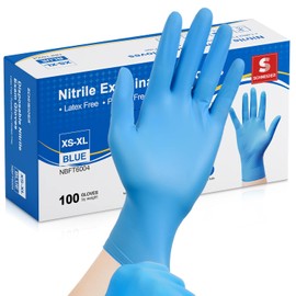Schneider Nitrile Exam Gloves - XL, 100-ct Box,Blue Disposable Gloves, Latex Free, Powder Free, Medical Gloves for Cooking, Cleaning, Examination