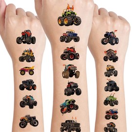 20 Sheets Monster Truck Temporary Tattoos for Kids, Monster Truck Party Supplies Decorations Cool Car Fake Tattoos Sticker Monster Truck Party Favors for Kids Boys Girls Teens Party Game Gifts