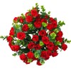 SHUOTAO Artificial Flowers Fake Silk Rose for Decoration 33 Heads Small Roses Blooming Faux Flower Bouquet with Stem for DIY Vase Home Wedding Party 3 Pack Red