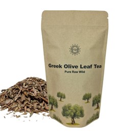 Premium Griechischer Olivenblätter-Tee 100g – 100% Rein, Roh, Wild, Gentechnikfrei – Natürlicher Antioxidant, Unterstützt Herzgesundheit, Immunsystem – Koffeinfreier Kräutertee
