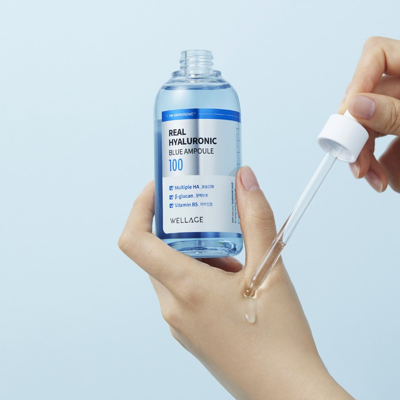 Wellage Real Hyaluronic Blue 100 Ampoule Set 100ml + 75ml,