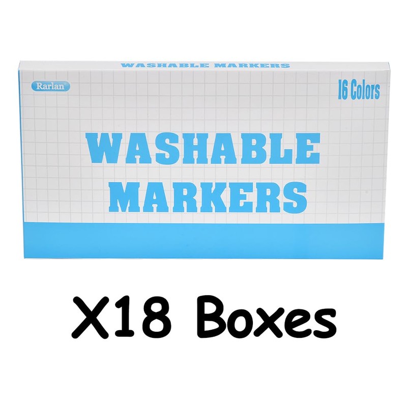 Rarlan Washable Markers Bulk, Markers for Kids, Classroom Pack, 16