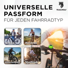 TRAILWOLF Bicycle Bell, Rotating Bell, Green, Small, Lightweight, Loud - Made in Germany - Maximum Safety for Your Bike - Ideal for MTB, Mountain Bike, Road Bike, eBike, Gravel Bike