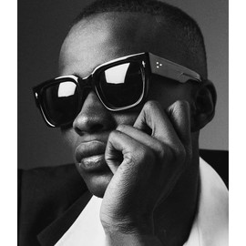 EYLRIM Square Frame Sunglasses for Women Men Trendy Thick Frame Rectangle Sun Glasses Black Shades(03 Black/Blue)