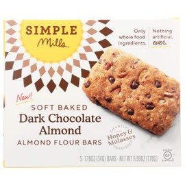 Simple Mills Soft Baked Dark Chocolate Almond Flour Bars 5 Count, 5.99 OZ