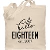 Shirtracer - Cotton Bag - 18th Birthday - Hello Eighteen