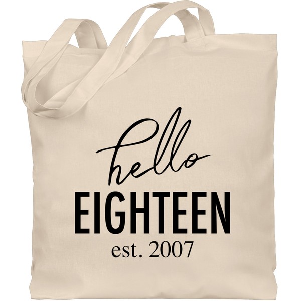 Shirtracer - Cotton Bag - 18th Birthday - Hello Eighteen