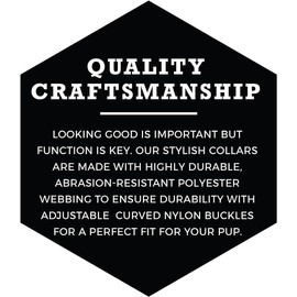 Wolfgang Premium Adjustable Dog Collars for Large Dog, Durable Nylon Dog Collar with Quick Clip Buckles, for Training & Daily Use Made in USA, ChevTech Print, 1 Inch x 18-26 Inch