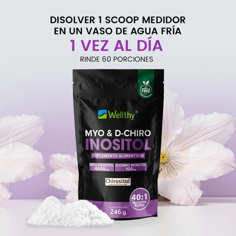 Wellthy Myo & D-chiro Inositol 246g Sabor Sin sabor