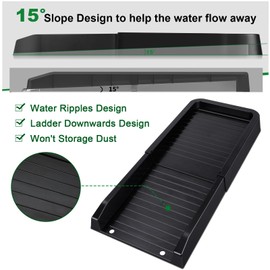 24" Heavy-Duty Downspout Extensions & Splash Block Kit - Gutter Drainage System with 4 Fixing Nails, Corrosion-Resistant Splash Guard for Rainwater Diversion & Foundation Protection 4-Set