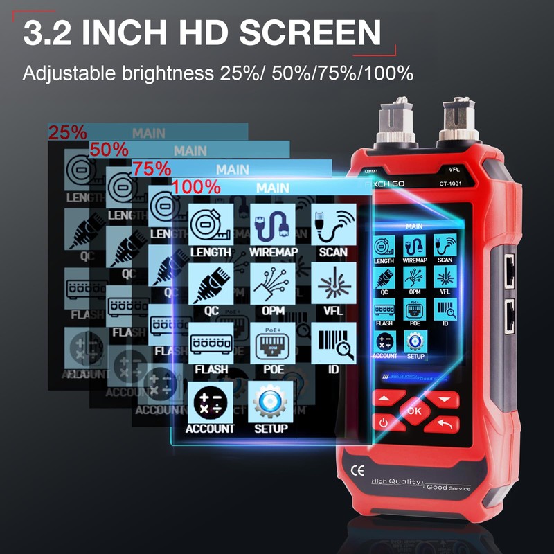 FIXCHIGO 10 in 1 Network Cable Tester with 7 Wavelengths