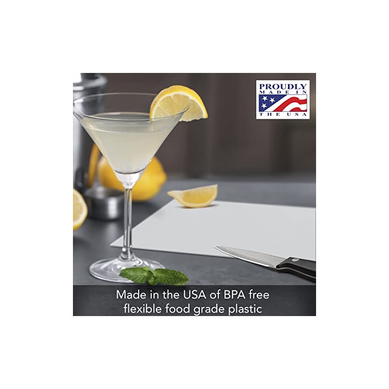 Cut N' Funnel Clear Flexible Plastic Cutting Board Mat, 2