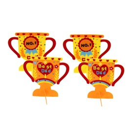 Kisangel 4pcs Fathers Day Trophy Craft Kit for DIY Handmade Award with Felt Materials Creative Boys Craft Kit for Birthday and Special Occasion Fun Home and School Activity Random Color