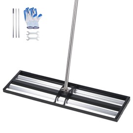 VEVOR Updated Lawn Leveling Rake with Roller, 36" x 10" Stainless Steel Lawn Leveler with 83.9" Adjustable Handle, Heavy Duty Yard Leveling Rake, Effort Saving Lawn Leveling Tool for Yard Golf Court