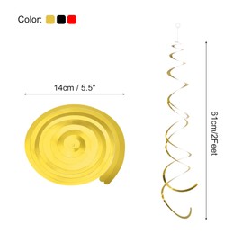 MECCANIXITY 30 Pcs Party Hanging Swirls Double Strip Hanging Decorations 24 inch Foil Swirling Hanging Plastic Ceiling Streamers for Birthday Party with Hang Tag Hook (Red,Gold,Black)