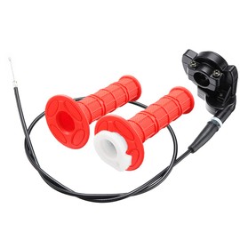 Ungfu Mall 2 x 22mm Throttle Control with Twist Handle and Cable Quick Action for 110cc 125cc Pit Dirt Bike Red