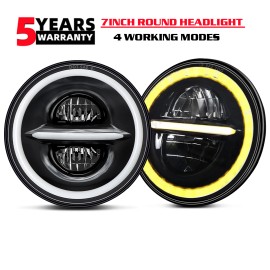 CHUSYYRAY For 1973-1980 International Harvester Scout II 2pc 7" Round LED Headlights Hi/Lo