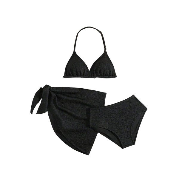 SHENHE Girl's 3 Pieces Halter Triangle Bikini Sets Spaghetti Strap