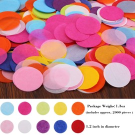 KIMOBER 2000PCS Paper Confetti Circles,Multicolor Round Table Confetti for for Wedding Birthday Party Celebrations
