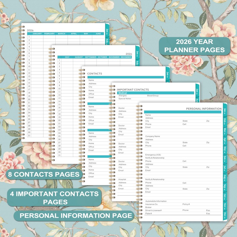 2026 Monthly Planner - 2026 Planner with Tabs, Monthly Planner/Calendar