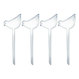 GEESTONE Plant Self Watering Globes Glass Water Bulbs for Planter Insert, Bird Shape Self Watering Devices Automatic Plant Waterer Spikes for Indoor Outdoor Plants, Gifts for Plant Lovers (4 Birds)