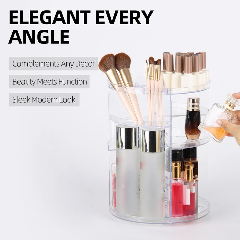 Tbestmax 2 Pack 360 Rotating Makeup Organizer Countertop - Adjustable