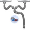 QruiLanTu Double Sink Drain Kit - Flexible 1 1/2 Inch